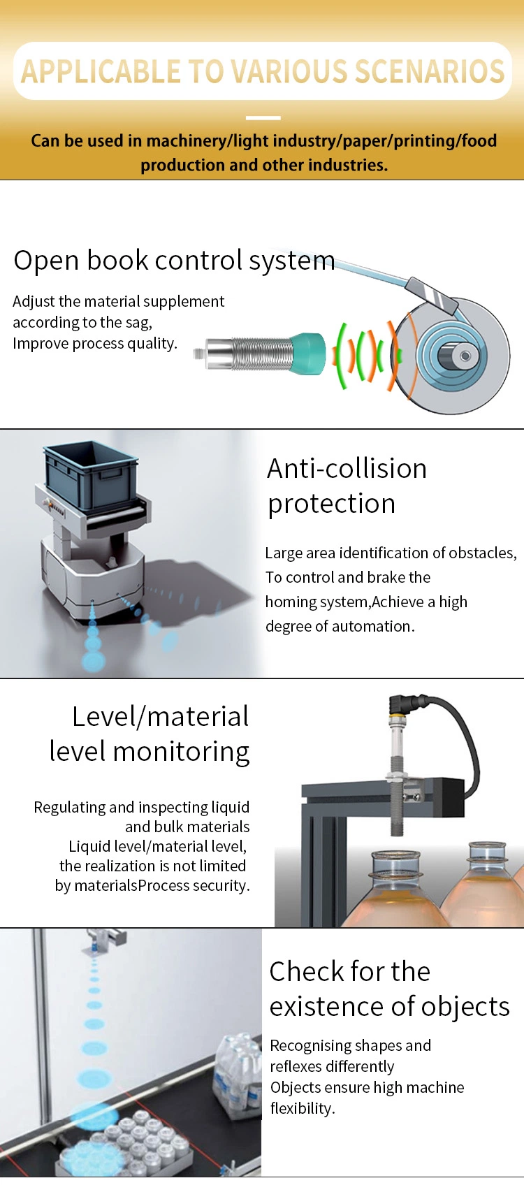 Bxuan T30 Ultrasonic Liquid Level Sensor 2m Switch Output