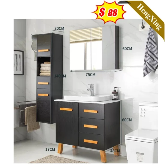 Unique Cutomized Stylish Bathroom Set Metal Handle LED Mirror Bathroom Cabinet